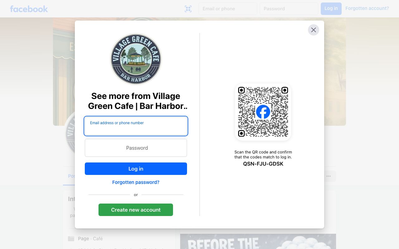 Preview of Village Green Cafe's website