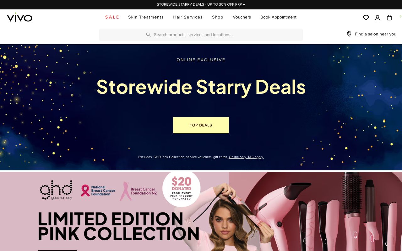 Preview of VÍVO Hair & Beauty's website