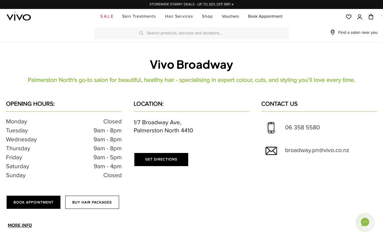 Preview of Vivo Hair Salon's website