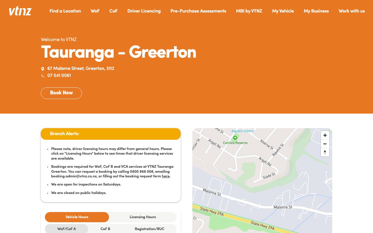Preview of VTNZ Greerton's website