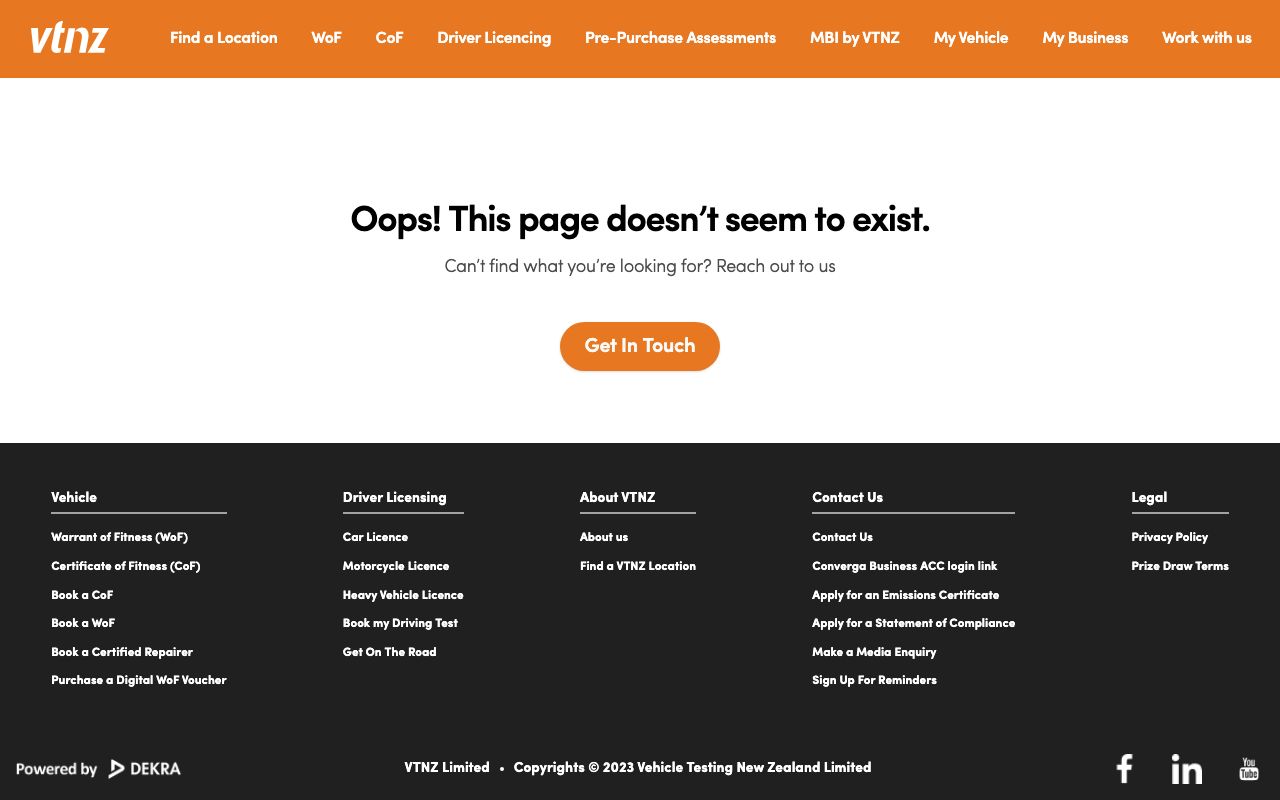 Preview of VTNZ's website