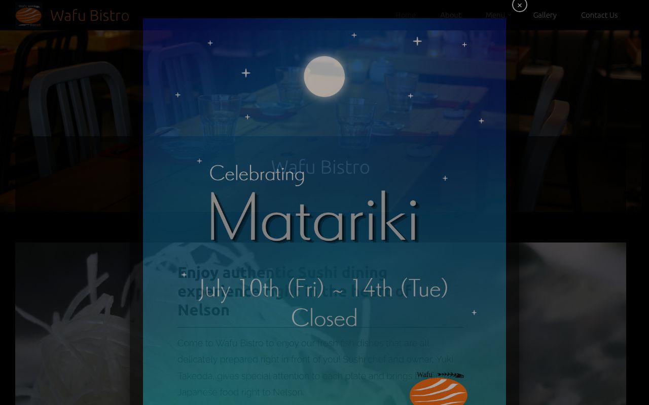 Preview of Wafu Bistro's website