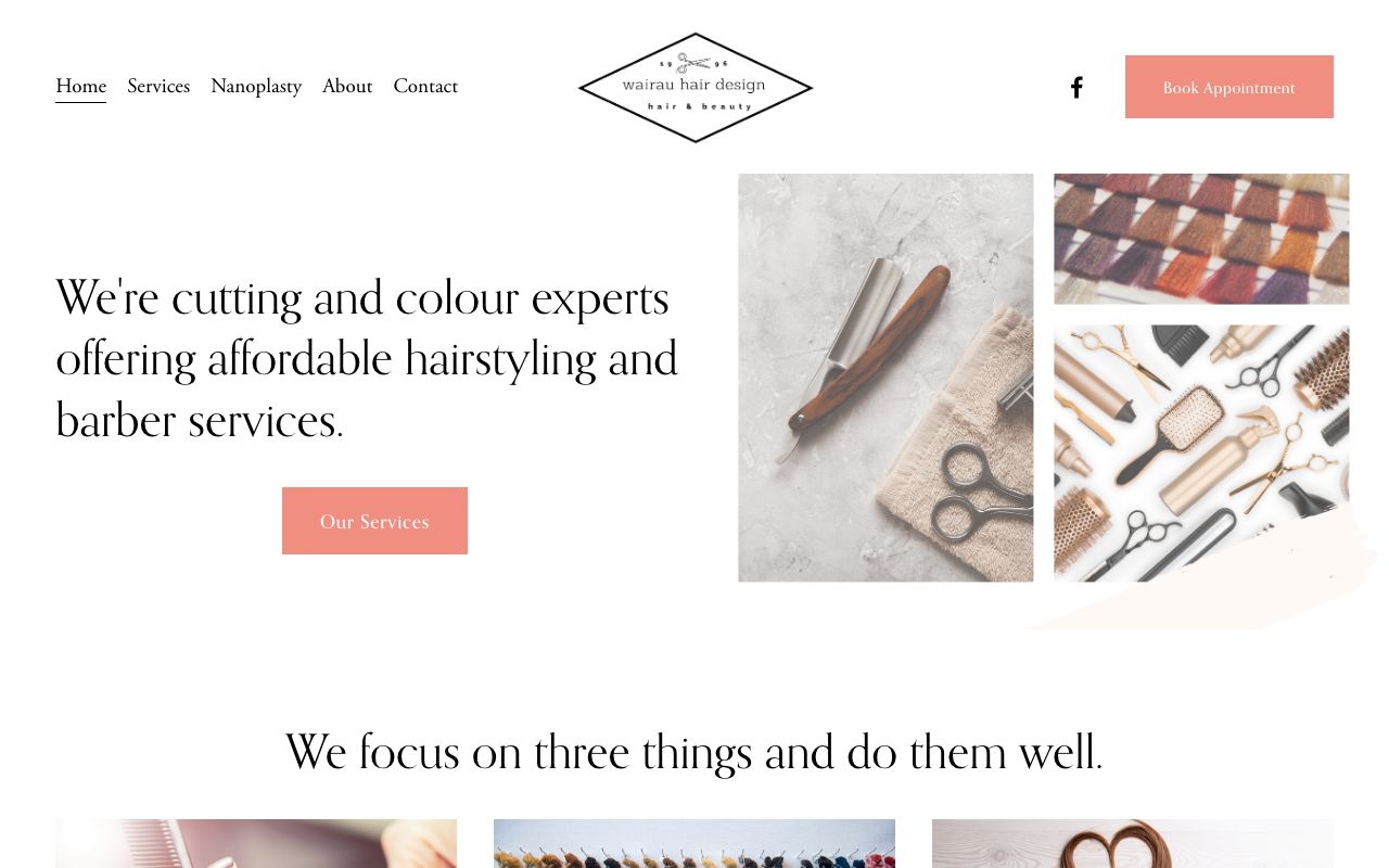 Preview of Wairau Hair Design's website
