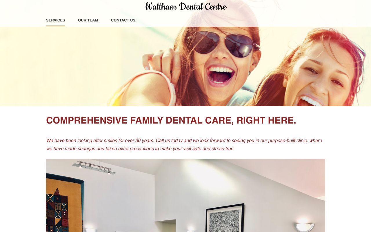 Preview of Waltham Dentists's website