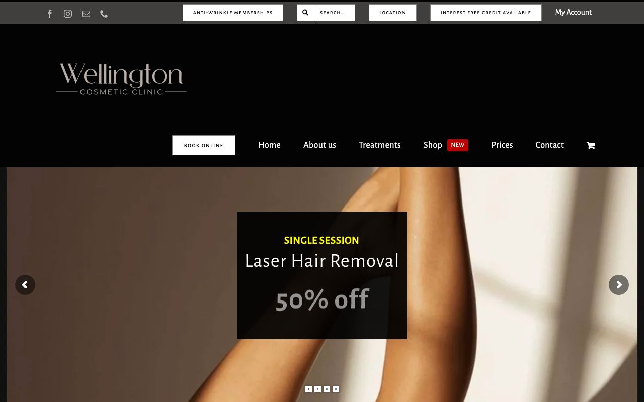 Preview of Wellington Cosmetic Clinic's website