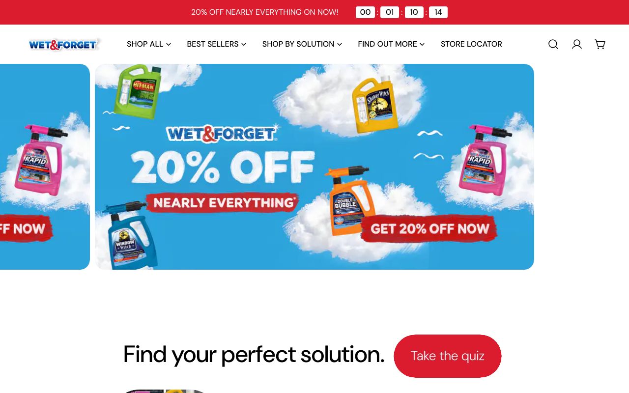 Preview of Wet & Forget's website