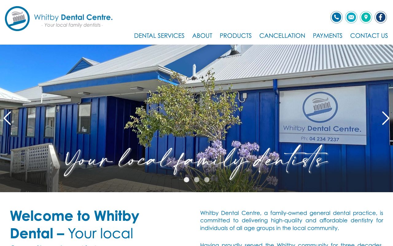 Preview of Whitby Dental Centre's website