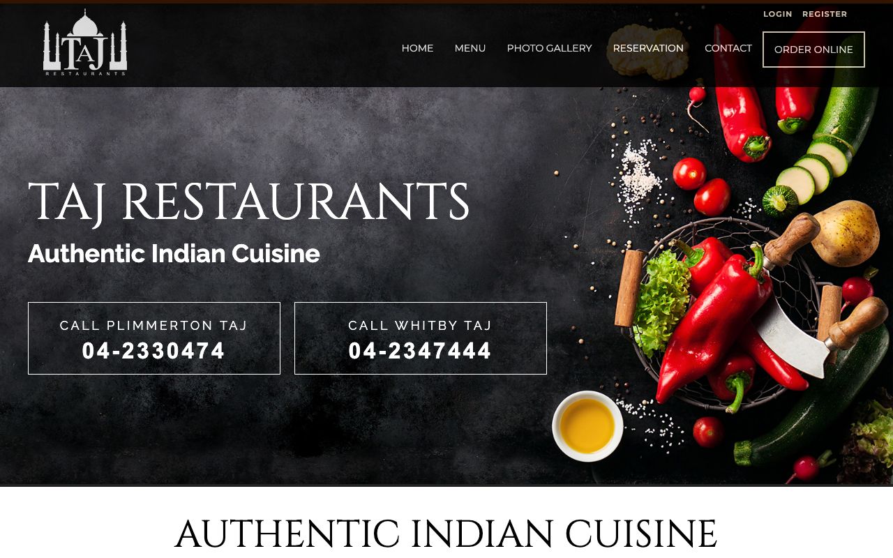 Preview of Whitby Taj's website
