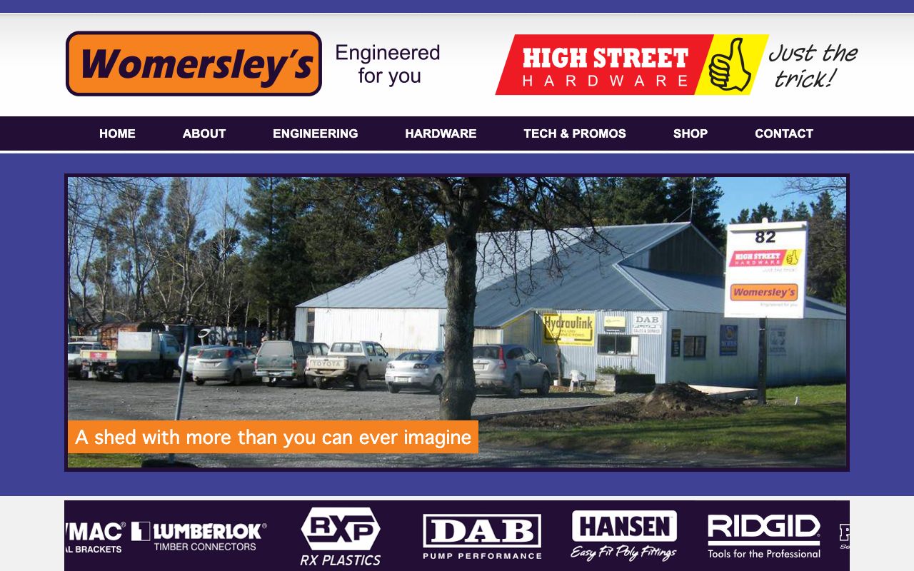 Preview of Womersley's High Street Hardware's website