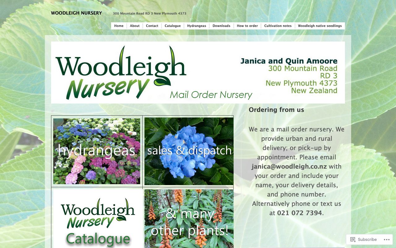 Preview of Woodleigh Nursery's website