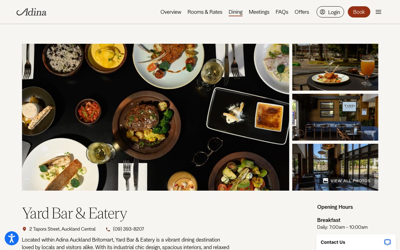 Preview of Yard Bar and Eatery's website
