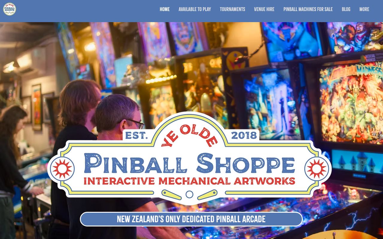 Preview of Ye Olde Pinball Shoppe's website