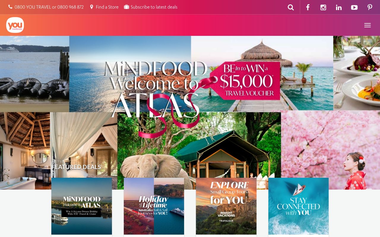 Preview of YOU Travel's website